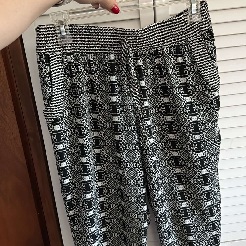 Print pants high waist